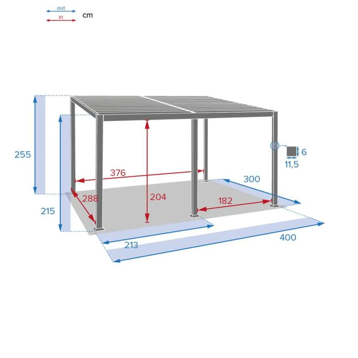 Pergola bioclimatique AVILA Graphite