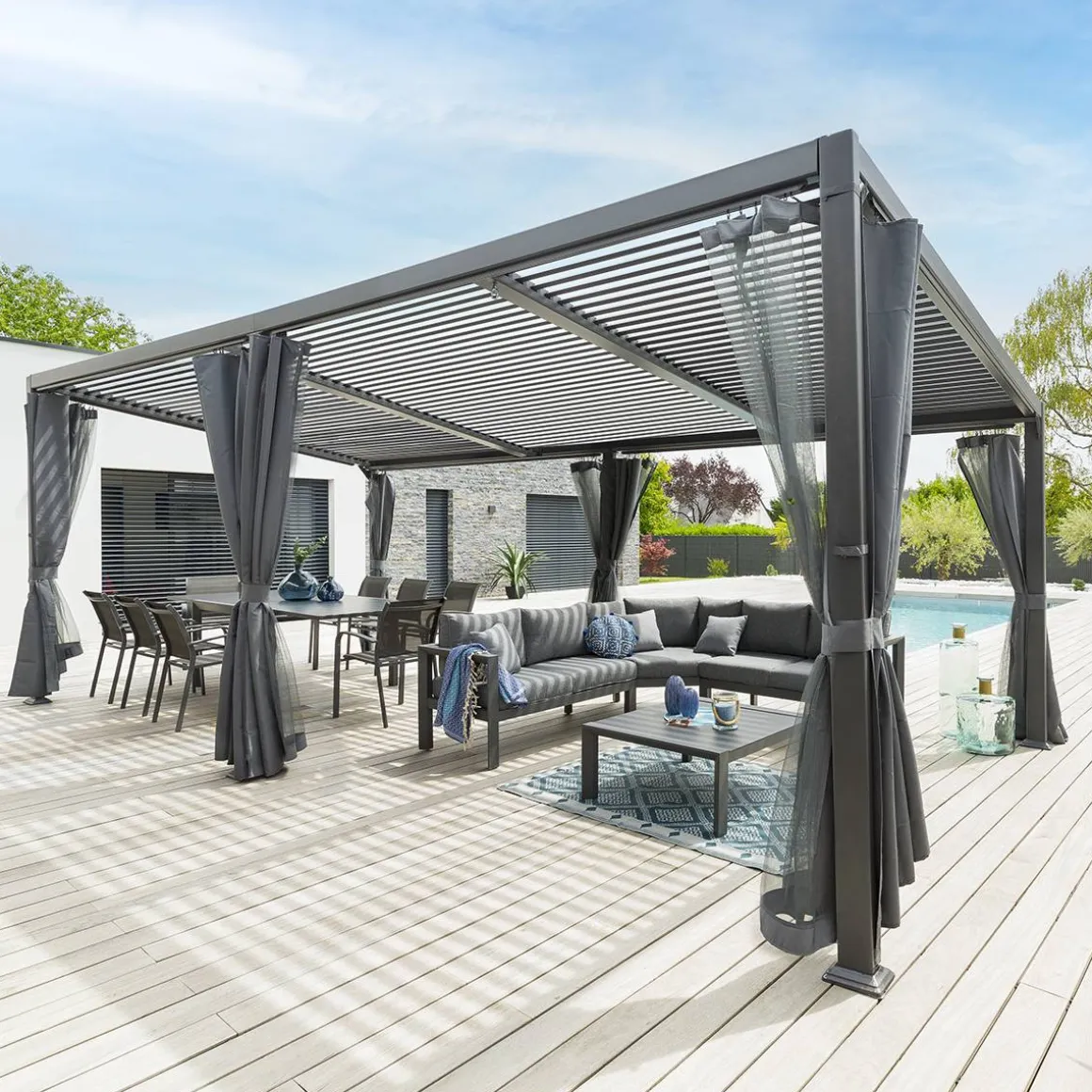 Pergola bioclimatique AVILA Graphite