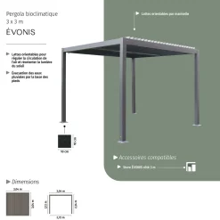 Pergola bioclimatique EVONIS Graphite