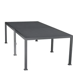 Pergola bioclimatique EVORA Graphite + 1 kit rideaux et moustiquaires