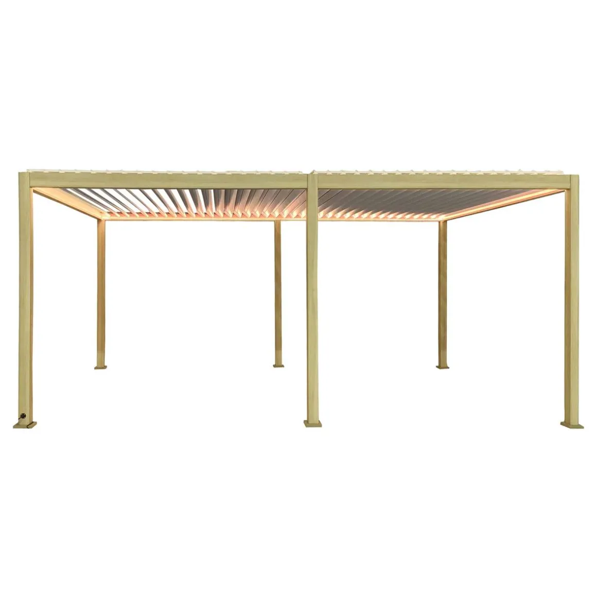 Pergola bioclimatique électrique EVORA Effet bois Honey