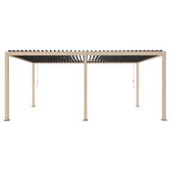 Pergola bioclimatique manuelle EVORA Effet bois Honey