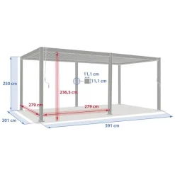 Pergola bioclimatique manuelle EVORA Effet bois Honey