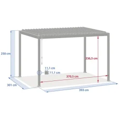 Pergola bioclimatique manuelle EVORA Effet bois Honey