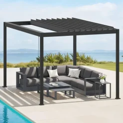 Pergola bioclimatique rétractable EVORA Gris