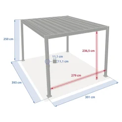 Pergola bioclimatique rétractable EVORA Gris