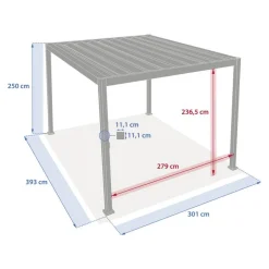 Pergola bioclimatique rétractable EVORA Gris