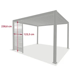 Pergola EVORA avec 3 persiennes et 2 stores