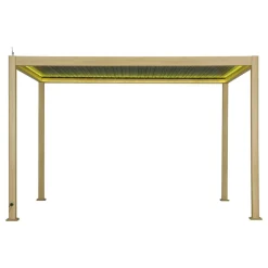 Pergola électrique bioclimatique EVORA Effet bois Honey