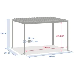 Pergola électrique bioclimatique EVORA Effet bois Honey