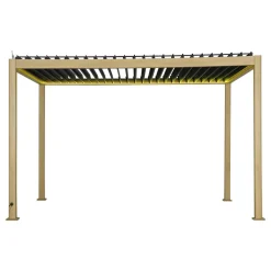 Pergola électrique bioclimatique EVORA Effet bois Honey