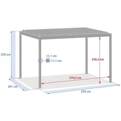 Pergola électrique bioclimatique autoportante EVORA Graphite