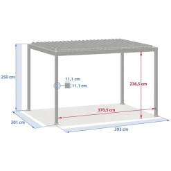 Pergola électrique bioclimatique autoportante EVORA Graphite