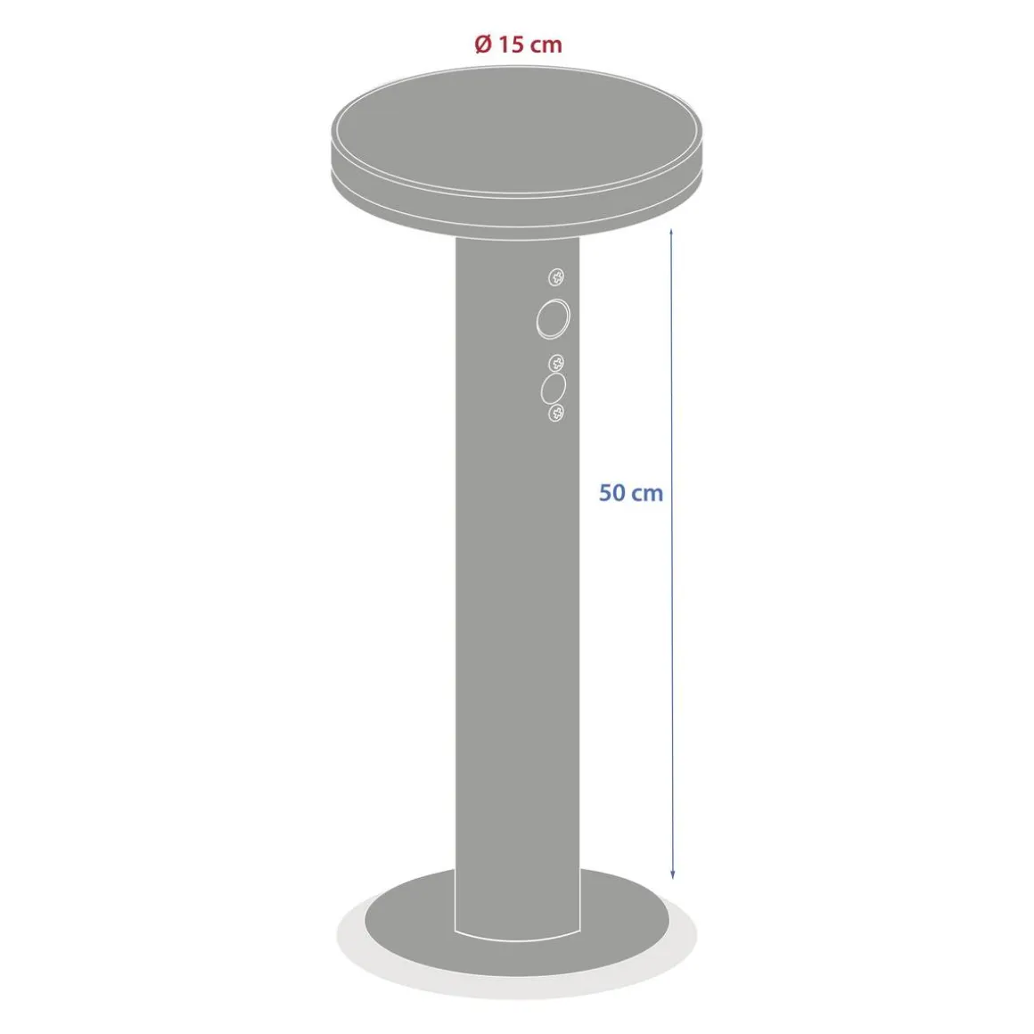 Potelet d'extérieur solaire DETEKT Graphite