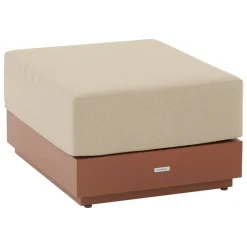 Pouf de jardin rectangulaire ALLURE Beige / Acajou