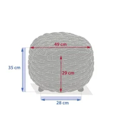 Pouf de jardin rond OBBAE Graphite