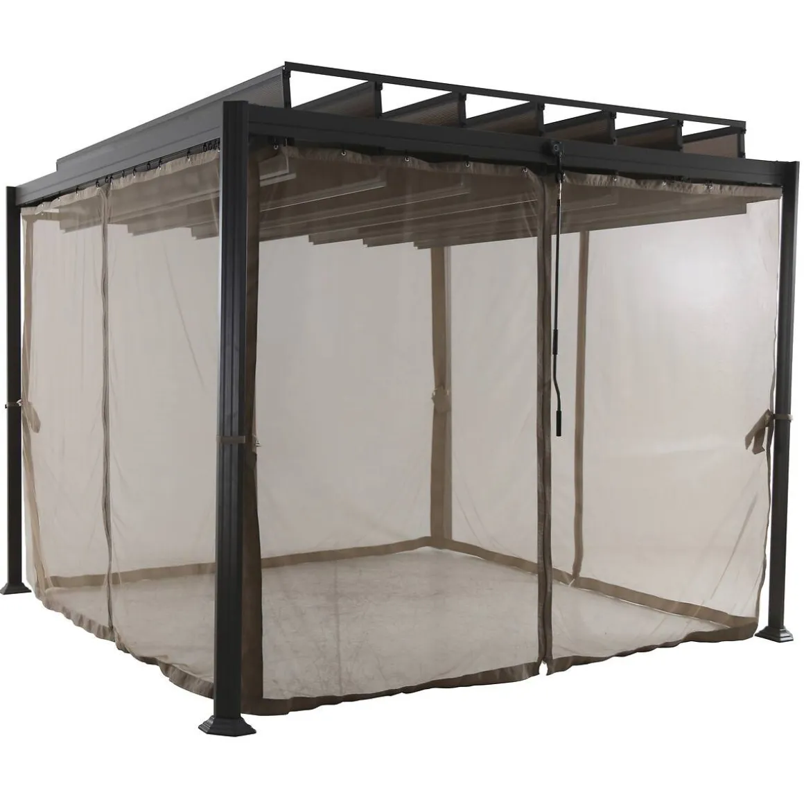 Rideaux moustiquaire pour tonnelle FLAMENCO Noisette