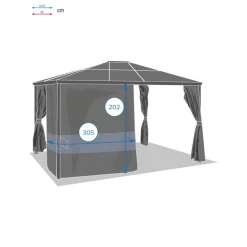 Rideaux pour pergola BELIZE Ardoise