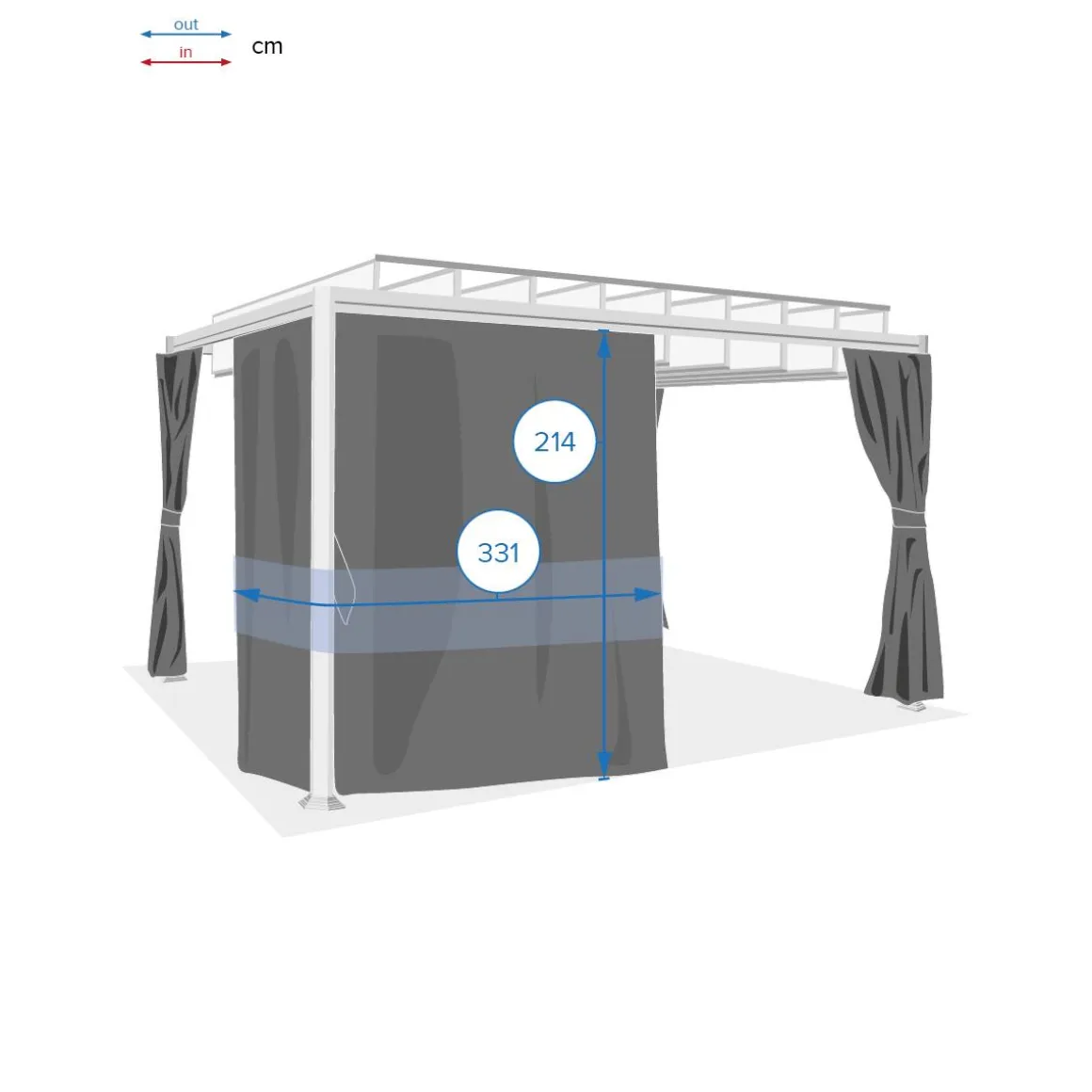 Rideaux pour pergola BELIZE Ardoise