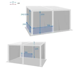 Rideaux pour pergola bioclimatique AVILA Ardoise