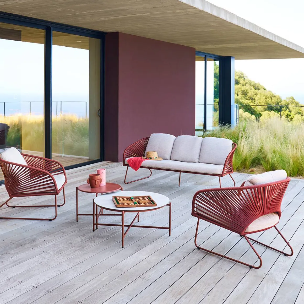 Salon de jardin BELANO Acajou