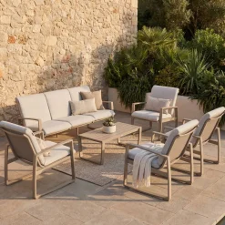 Salon de jardin BOREANE Noisette & Café