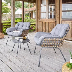 Salon de jardin duo PAOPAO Gris & Graphite