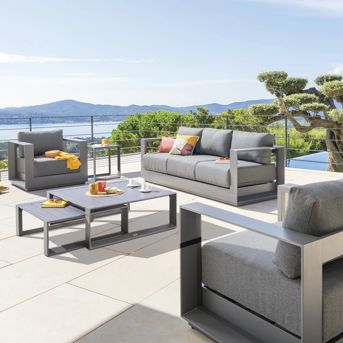 Salon de jardin rotatif ALLURE Graphite
