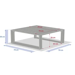 Table basse de jardin carrée ALLURE Avoine