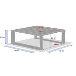 Table basse de jardin carrée ALLURE Avoine