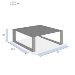 Table basse de jardin carrée ALLURE Graphite
