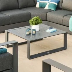 Table basse de jardin carrée ALLURE Graphite