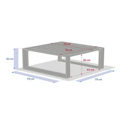 Table basse de jardin carrée ALLURE Graphite