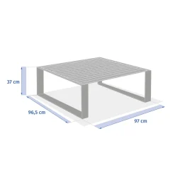 Table basse de jardin carrée ALLURE Lin / Acajou