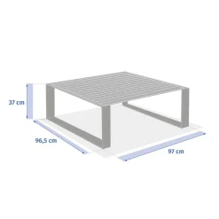 Table basse de jardin carrée ALLURE Lin / Acajou