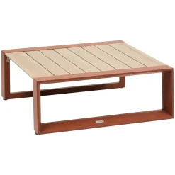 Table basse de jardin carrée ALLURE Lin / Acajou