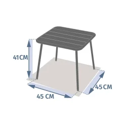 Table basse de jardin carrée PHUKET Acajou