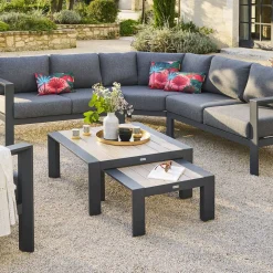Table basse de jardin carrée ÉVASION Graphite & Honey