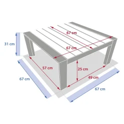 Table basse de jardin carrée ÉVASION Graphite & Honey
