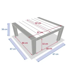 Table basse de jardin carrée ÉVASION Graphite & Honey