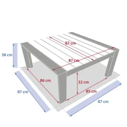Table basse de jardin carrée ÉVASION Argile & Lin