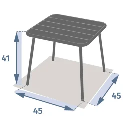 Table basse de jardin carré PHUKET Vert olive