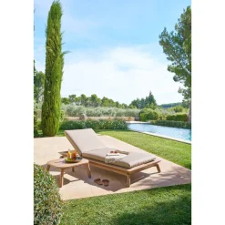 Table basse de jardin rectangulaire MANISSA Effet bois