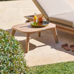 Table basse de jardin rectangulaire MANISSA Effet bois