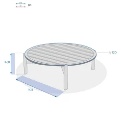 Table basse de jardin ronde DEONA Acacia