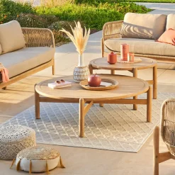 Table basse de jardin ronde DEONA Acacia