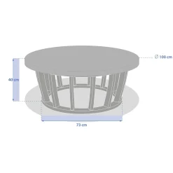 Table basse de jardin ronde LEMINDO Eucalyptus