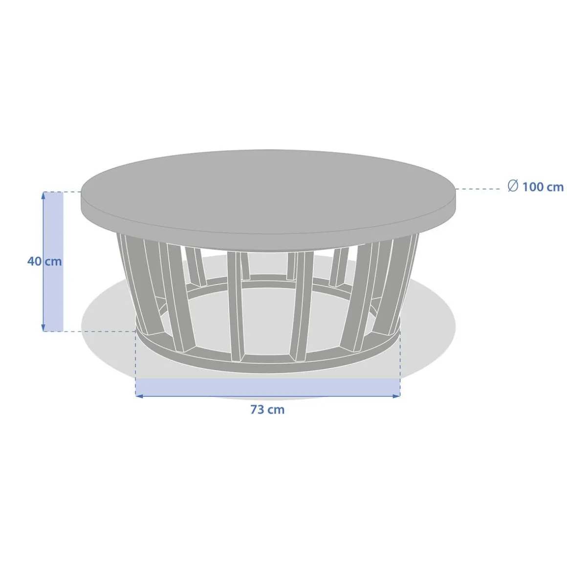 Table basse de jardin ronde LEMINDO Eucalyptus