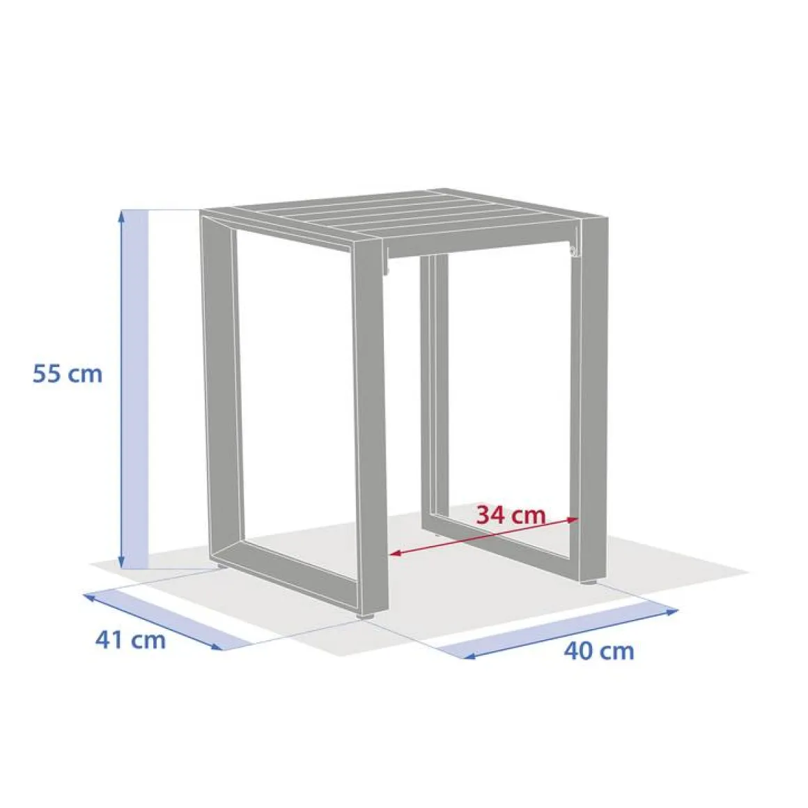 Table d'appoint carrée ALLURE Graphite