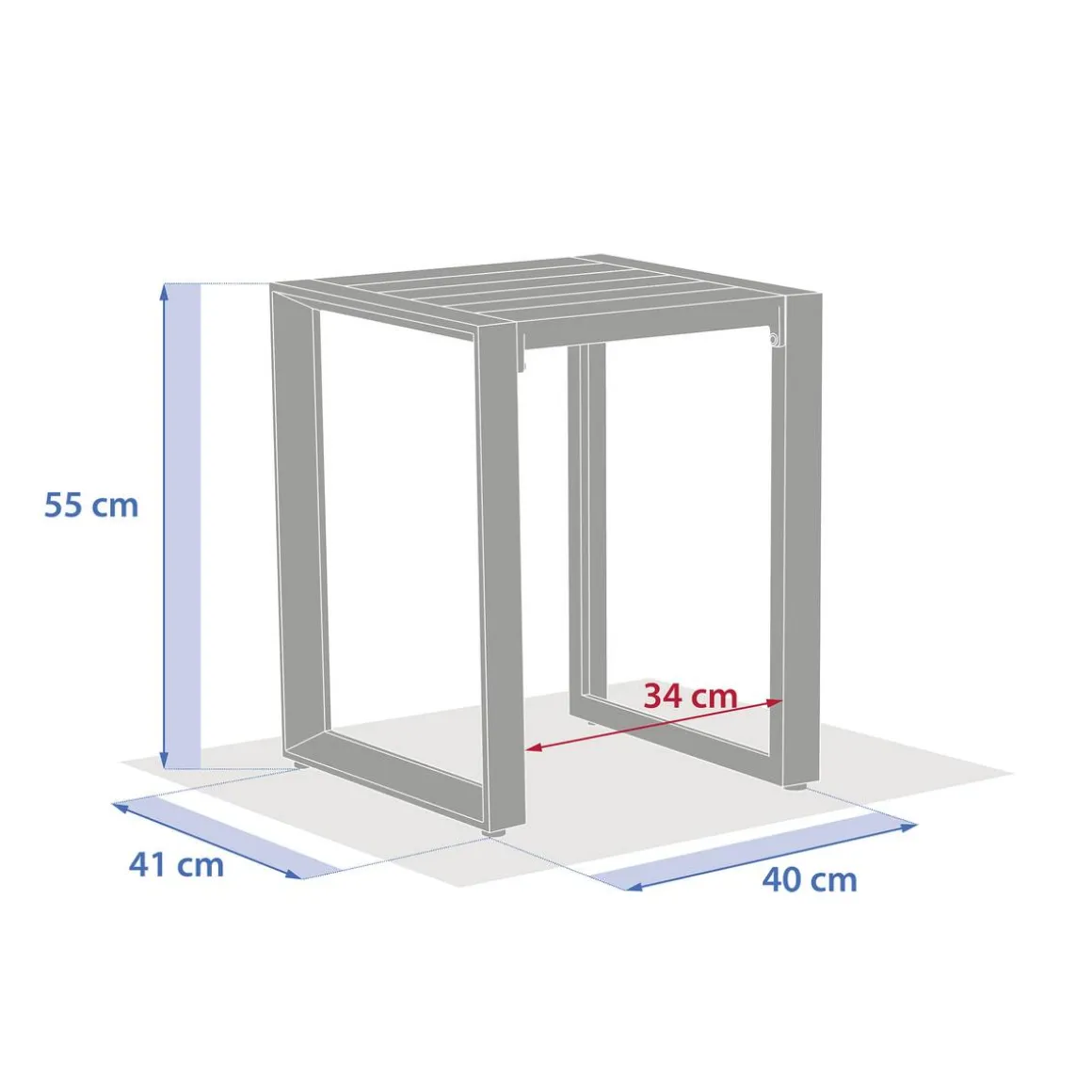 Table d'appoint carrée ALLURE Graphite